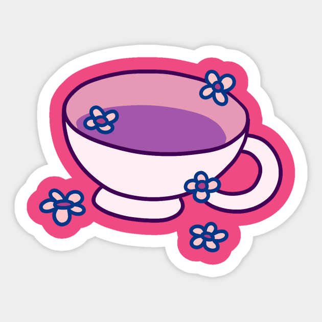 Purple Flower Tea Sticker by saradaboru